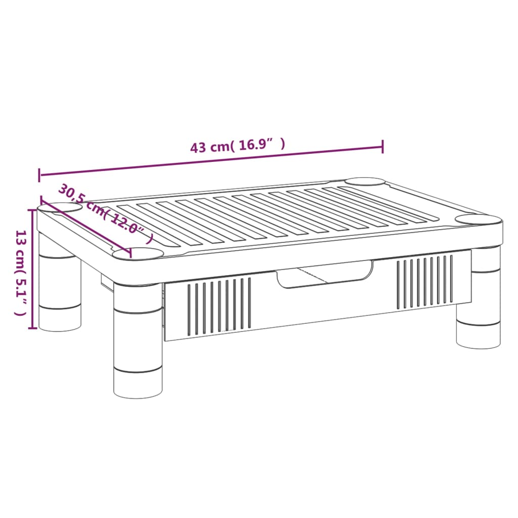 Monitor Stand Black 43x30.5x13 cm