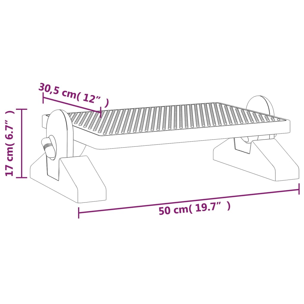 Footrest Black 50x30.5x17 cm