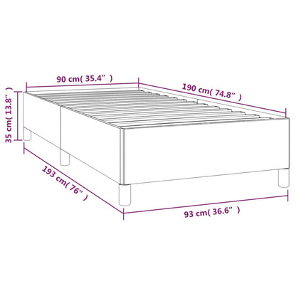 Bed Frame without Mattress Dark Grey 90x190 cm Single Single Fabric