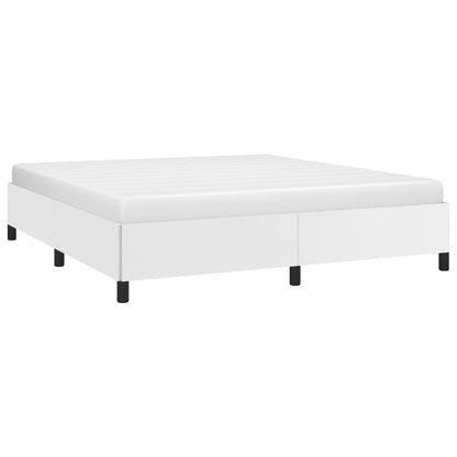 Bed Frame without Mattress White Super King Faux Leather
