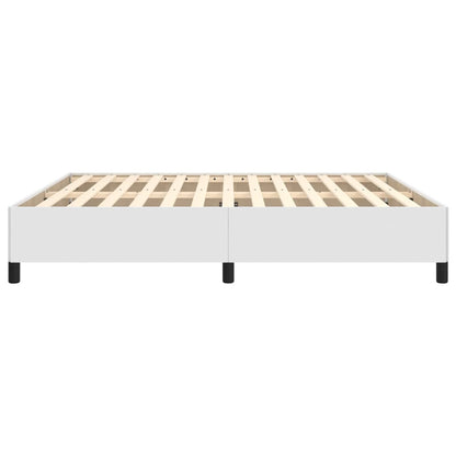 Bed Frame without Mattress White Super King Faux Leather