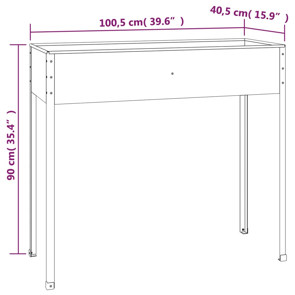 Garden Planter Anthracite 100.5x40.5x90 cm Galvanised Steel