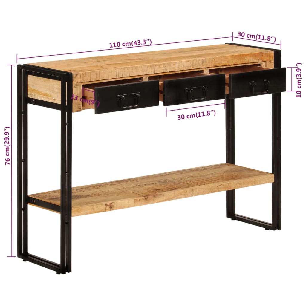 Console Table 110x30x76 cm Solid Wood Mango