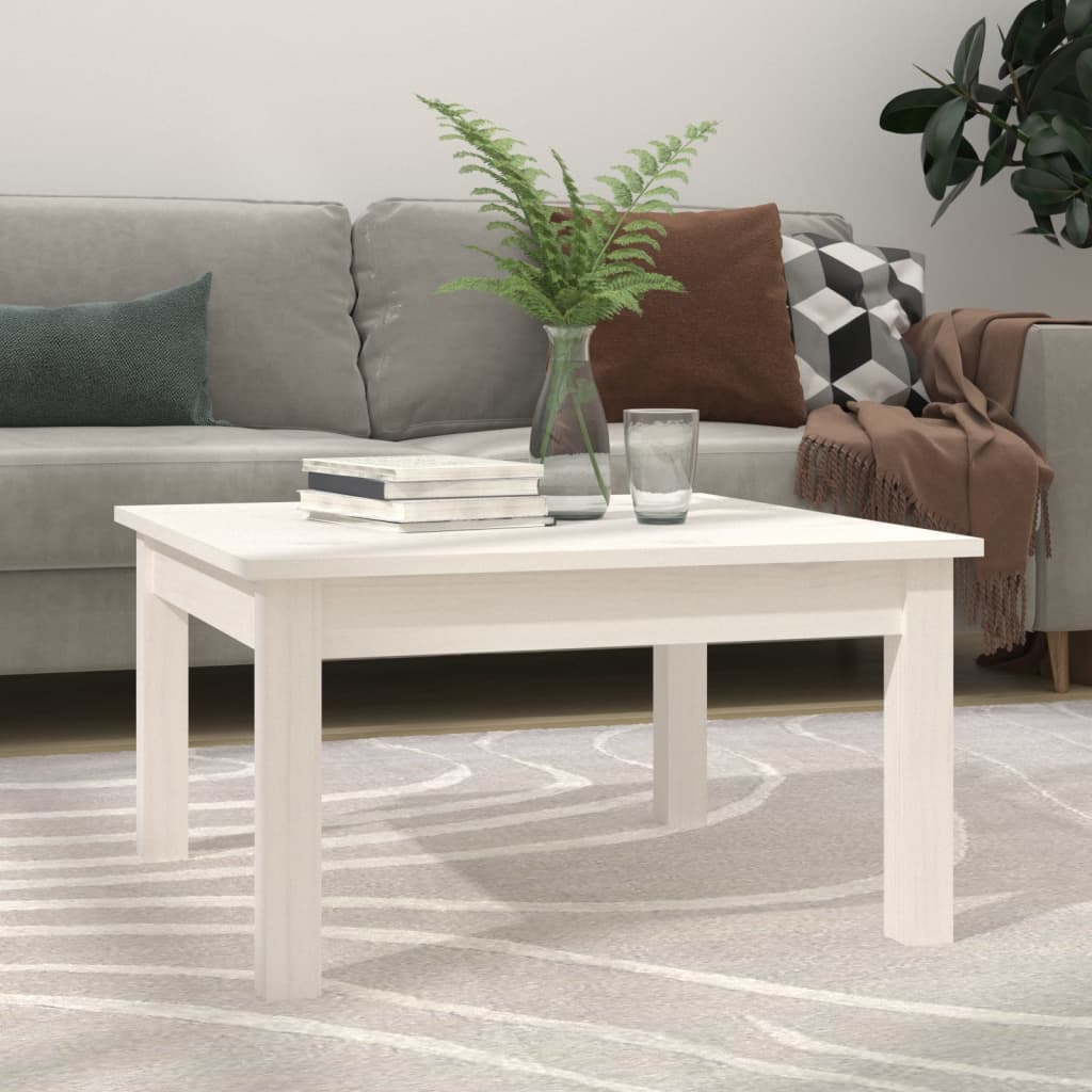 Coffee Table White 55x55x30 cm Solid Wood Pine