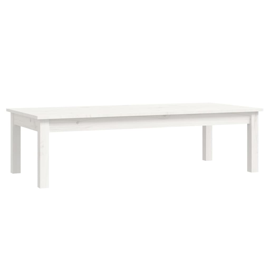 Coffee Table White 110x50x30 cm Solid Wood Pine