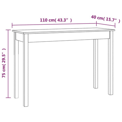 Console Table 110x40x75 cm Solid Wood Pine