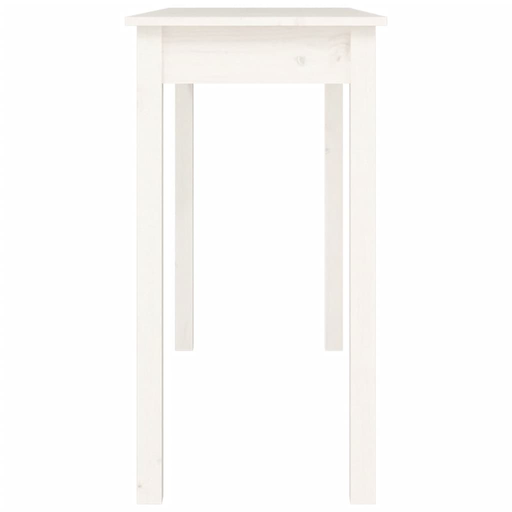 Console Table White 110x40x75 cm Solid Wood Pine