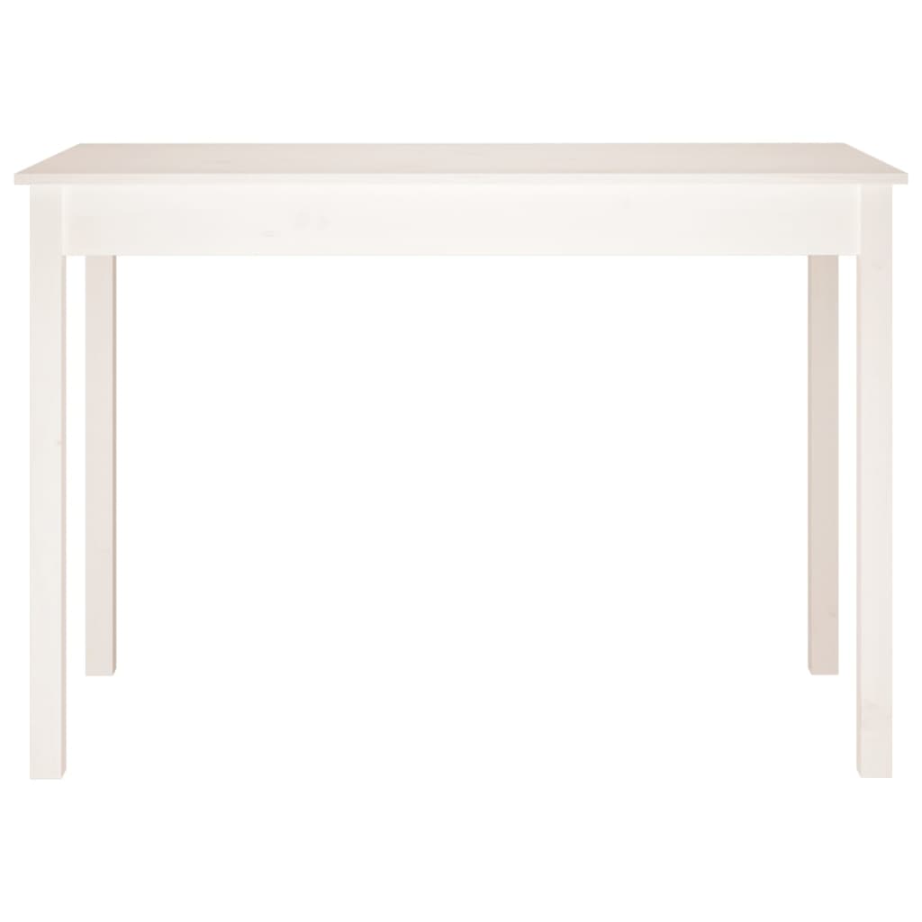 Dining Table White 110x55x75 cm Solid Wood Pine