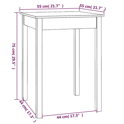 Dining Table 55x55x75 cm Solid Wood Pine