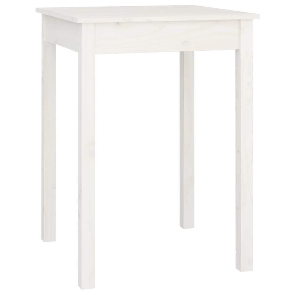 Dining Table White 55x55x75 cm Solid Wood Pine