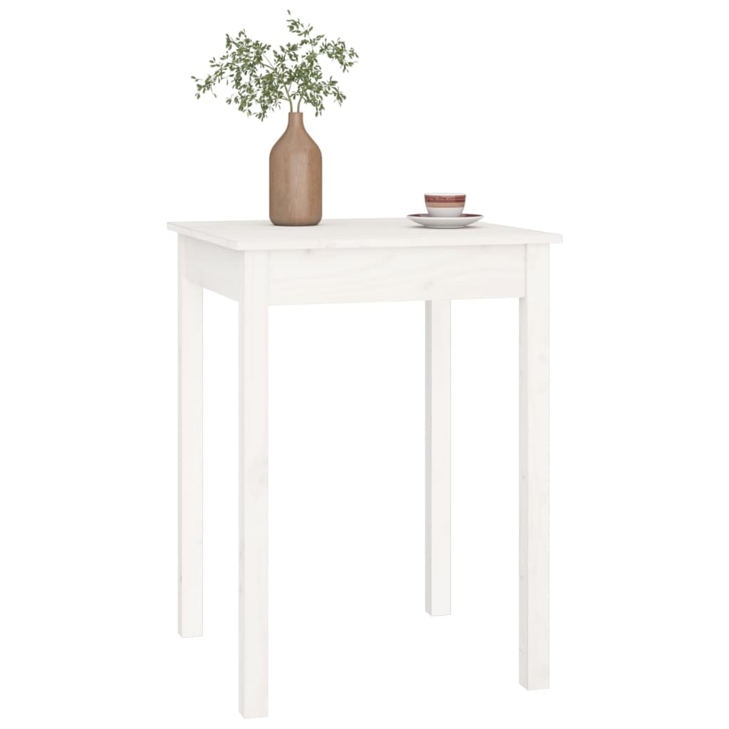 Dining Table White 55x55x75 cm Solid Wood Pine