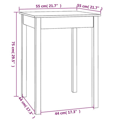 Dining Table White 55x55x75 cm Solid Wood Pine