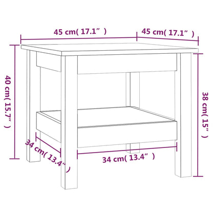 Coffee Table Honey Brown 45x45x40 cm Solid Wood Pine