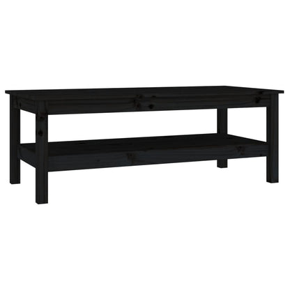 Coffee Table Black 110x50x40 cm Solid Wood Pine