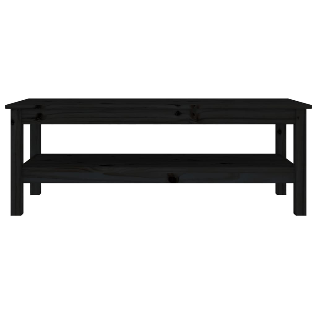 Coffee Table Black 110x50x40 cm Solid Wood Pine