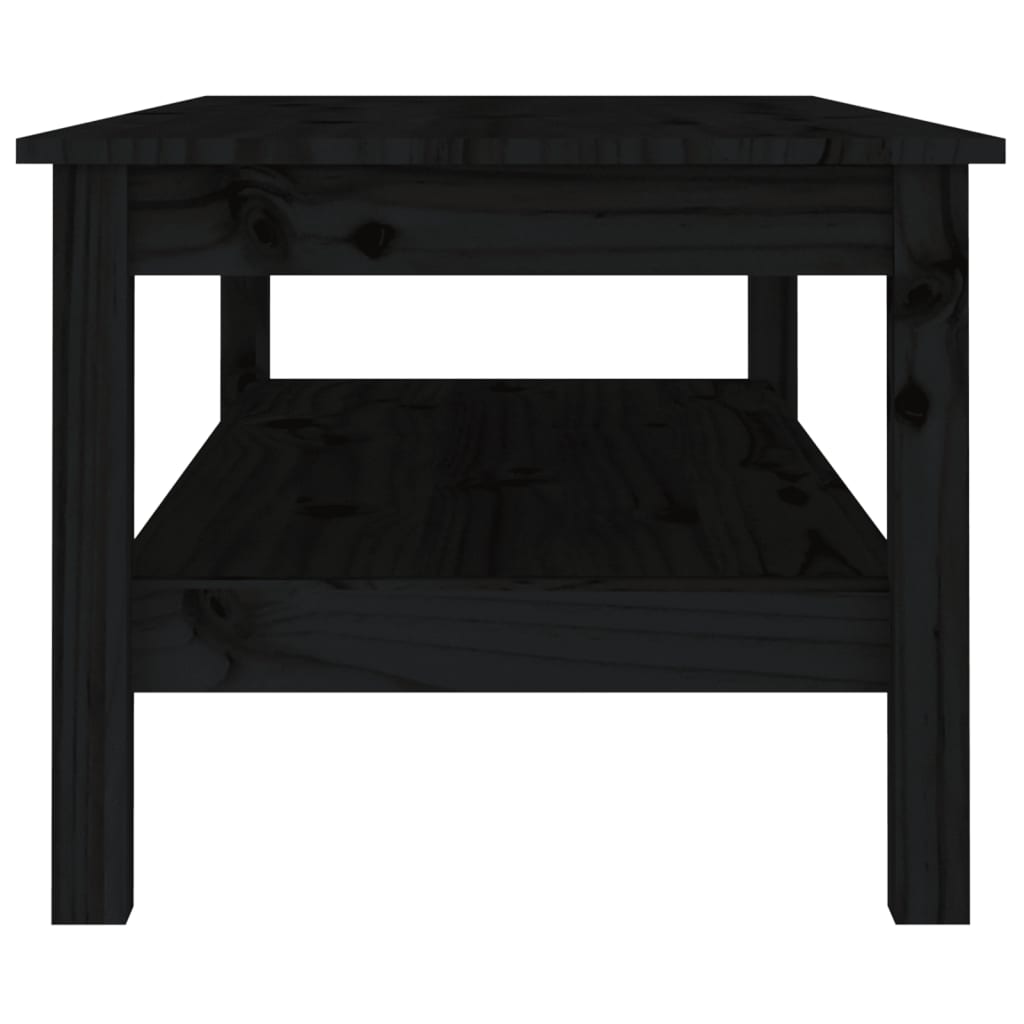 Coffee Table Black 110x50x40 cm Solid Wood Pine