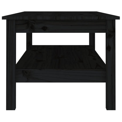 Coffee Table Black 110x50x40 cm Solid Wood Pine