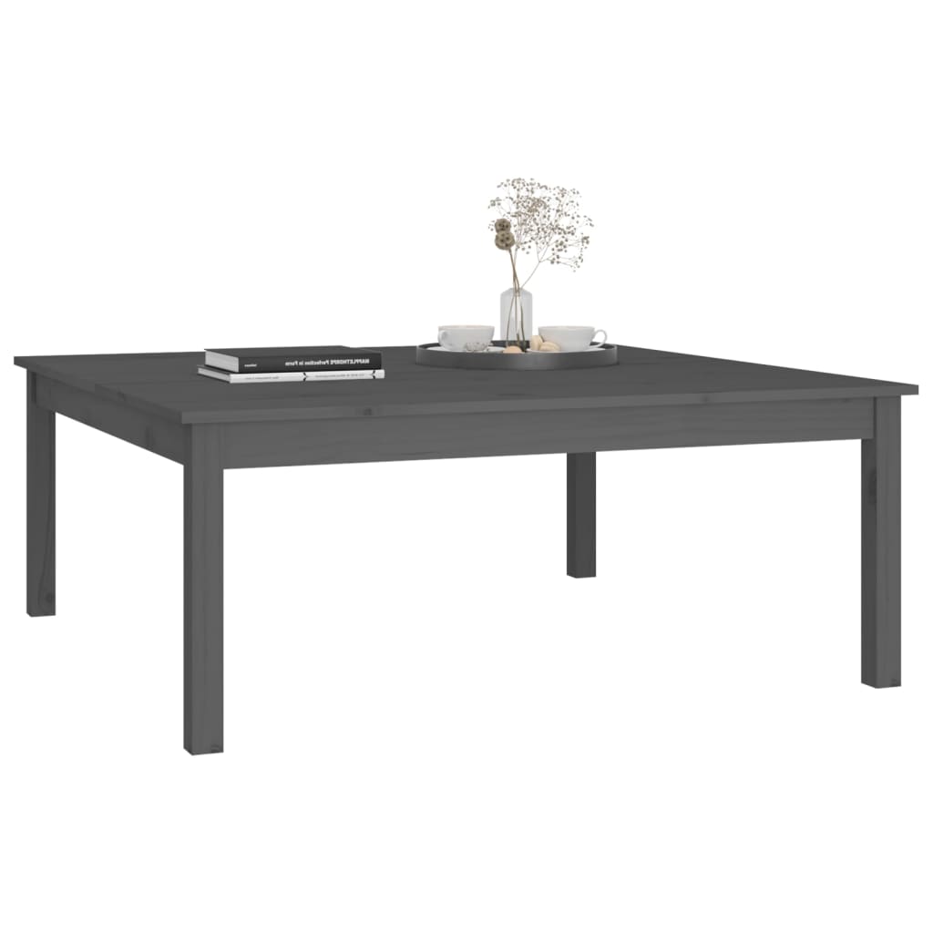 Coffee Table Grey 100x100x40 cm Solid Wood Pine