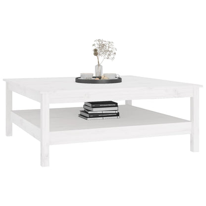 Coffee Table White 100x100x40 cm Solid Wood Pine