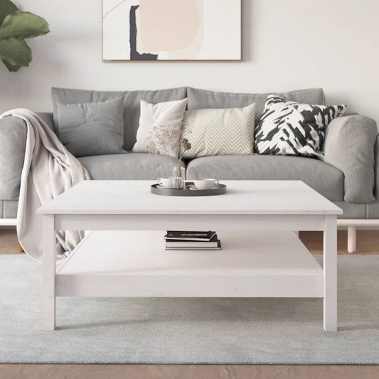 Coffee Table White 100x100x40 cm Solid Wood Pine