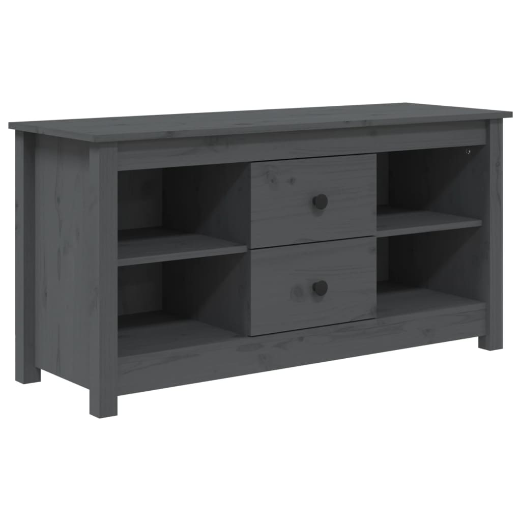 TV Cabinet Grey 103x36.5x52 cm Solid Wood Pine