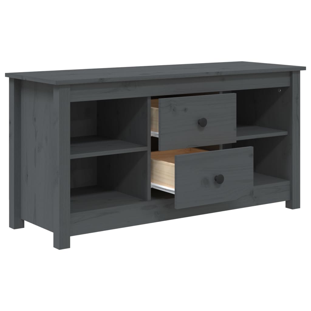 TV Cabinet Grey 103x36.5x52 cm Solid Wood Pine