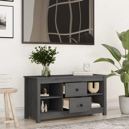 TV Cabinet Grey 103x36.5x52 cm Solid Wood Pine