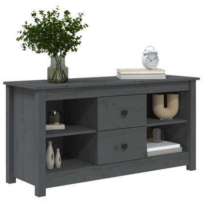 TV Cabinet Grey 103x36.5x52 cm Solid Wood Pine