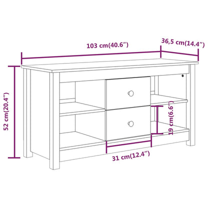 TV Cabinet Grey 103x36.5x52 cm Solid Wood Pine