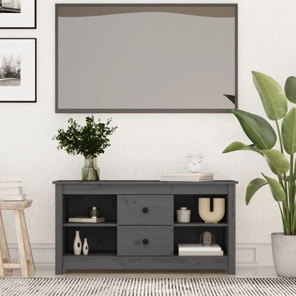 TV Cabinet Grey 103x36.5x52 cm Solid Wood Pine