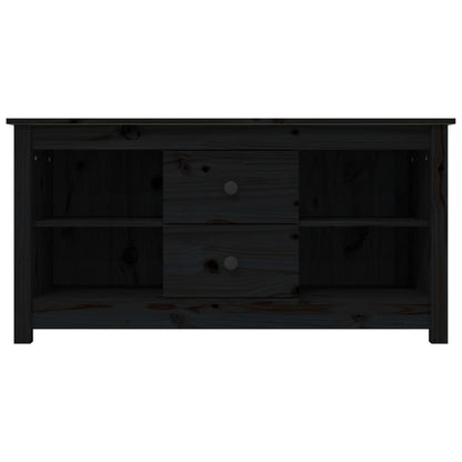 TV Cabinet Black 103x36.5x52 cm Solid Wood Pine