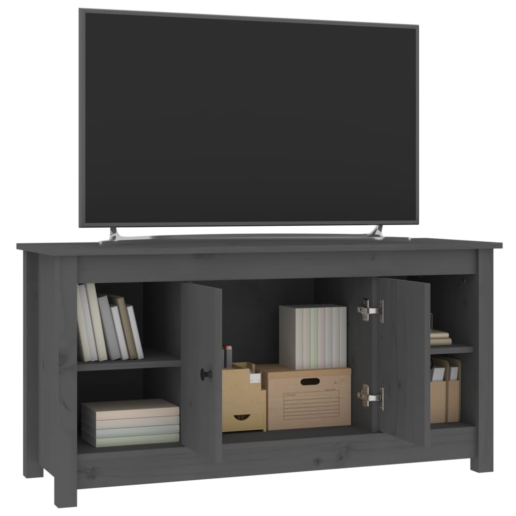 TV Cabinet Grey 103x36,5x52 cm Solid Wood Pine