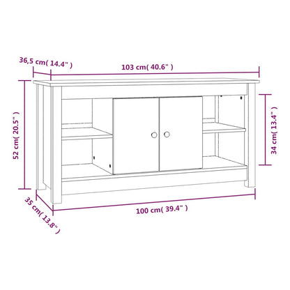 TV Cabinet Grey 103x36,5x52 cm Solid Wood Pine