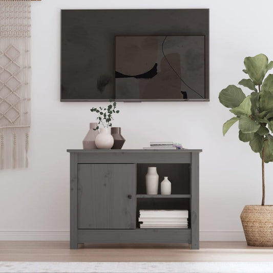 TV Cabinet Grey 70x36.5x52 cm Solid Wood Pine