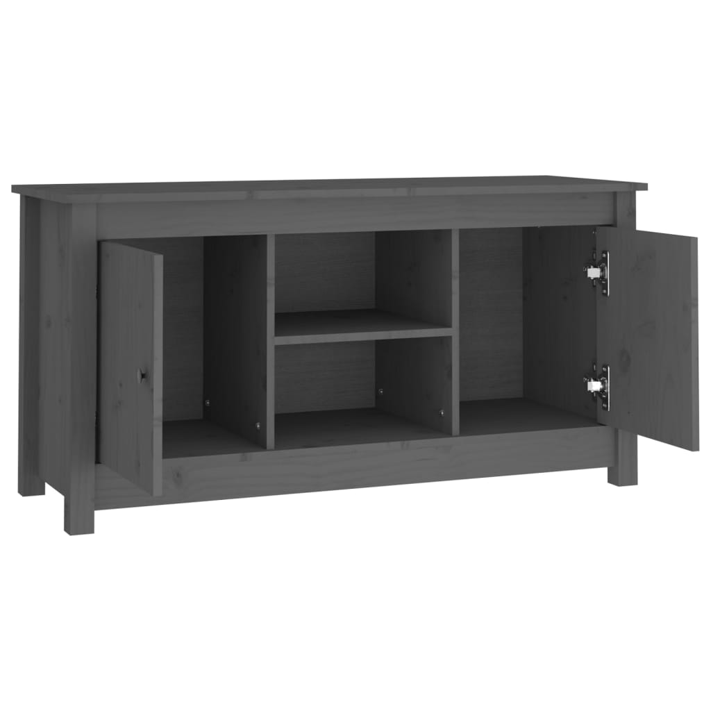 TV Cabinet Grey 103x36.5x52 cm Solid Wood Pine