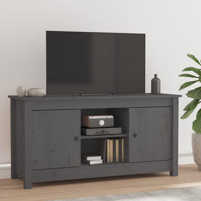 TV Cabinet Grey 103x36.5x52 cm Solid Wood Pine