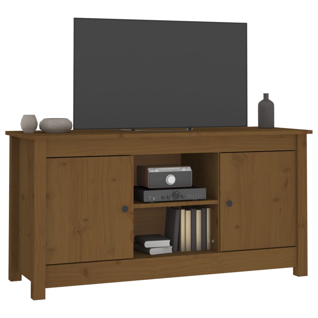 TV Cabinet Honey Brown 103x36.5x52 cm Solid Wood Pine