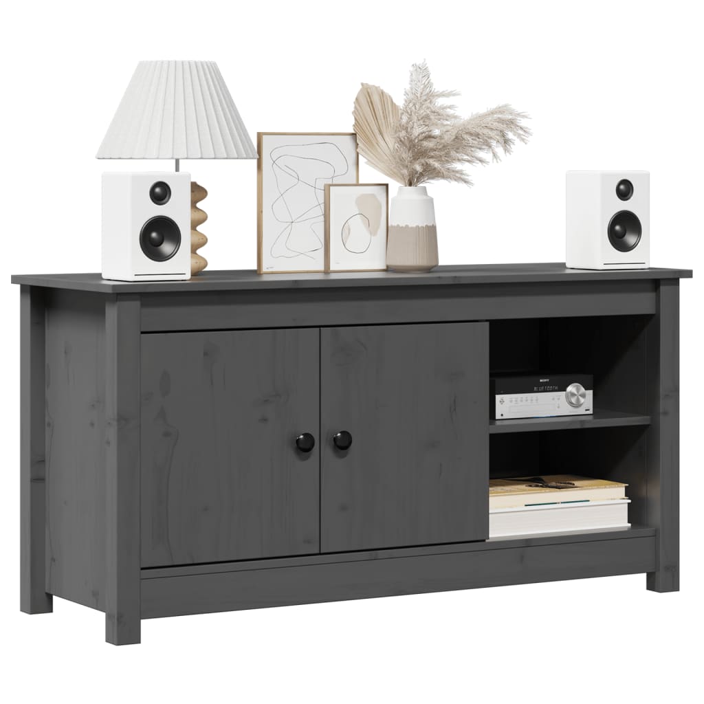 TV Cabinet Grey 103x36.5x52 cm Solid Wood Pine