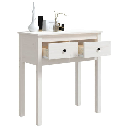 Console Table White 70x35x75 cm Solid Wood Pine