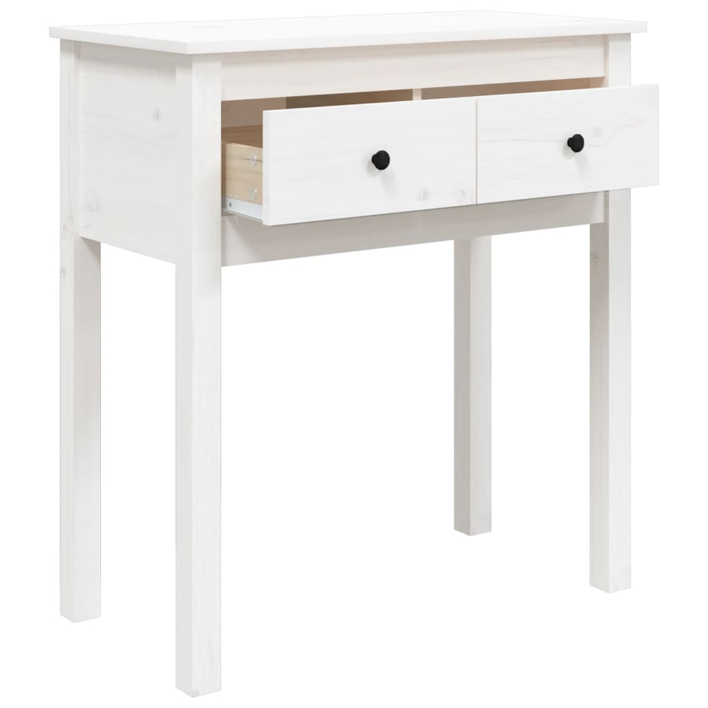 Console Table White 70x35x75 cm Solid Wood Pine