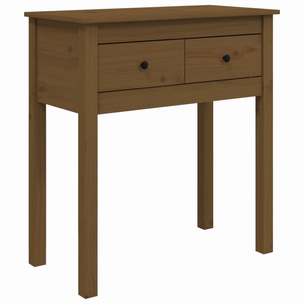 Console Table Honey Brown 70x35x75 cm Solid Wood Pine