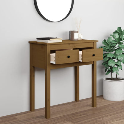 Console Table Honey Brown 70x35x75 cm Solid Wood Pine