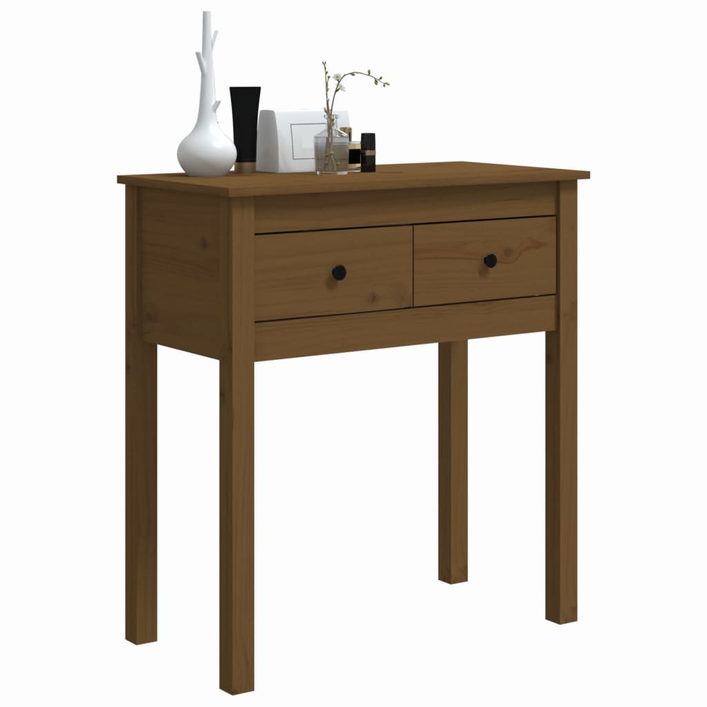 Console Table Honey Brown 70x35x75 cm Solid Wood Pine