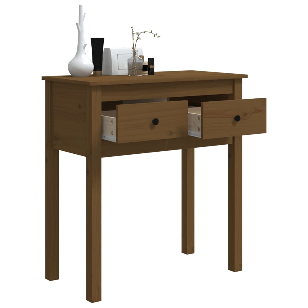 Console Table Honey Brown 70x35x75 cm Solid Wood Pine