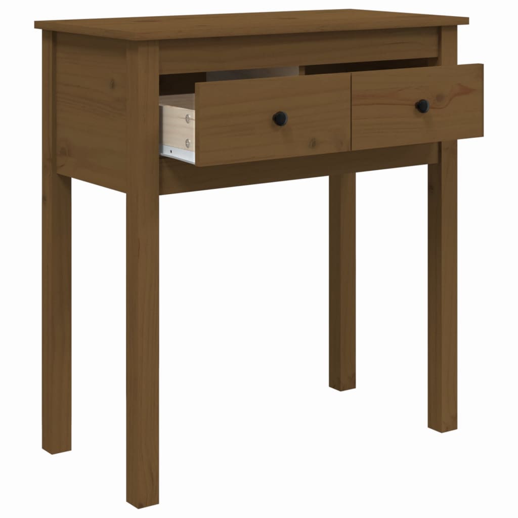 Console Table Honey Brown 70x35x75 cm Solid Wood Pine