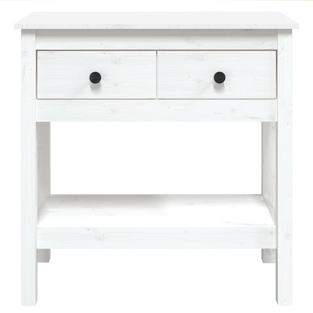 Console Table White 75x35x75 cm Solid Wood Pine