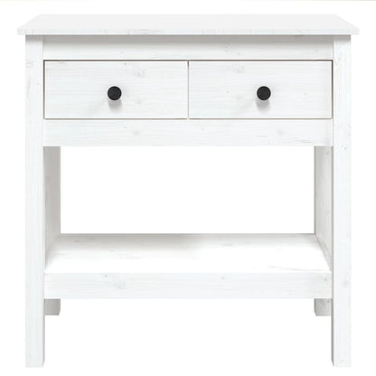 Console Table White 75x35x75 cm Solid Wood Pine