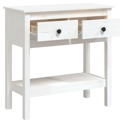 Console Table White 75x35x75 cm Solid Wood Pine