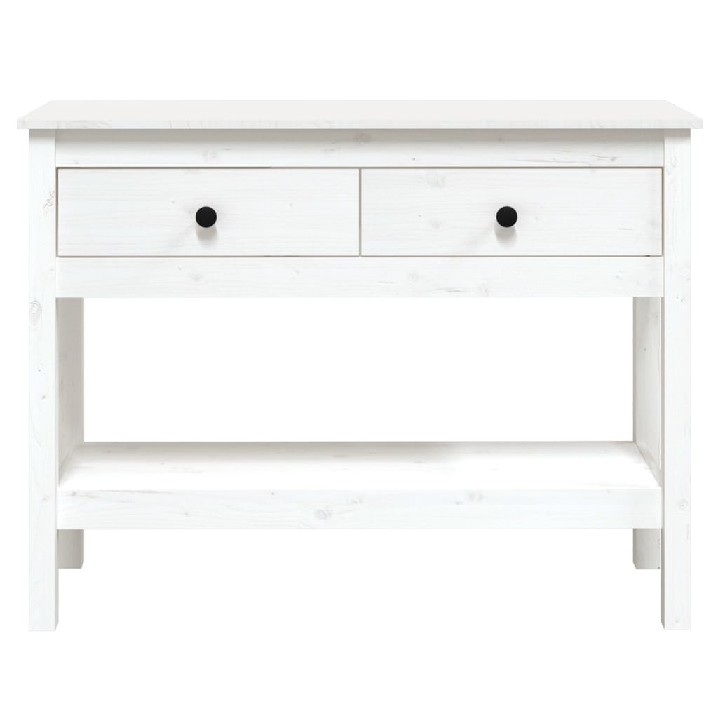 Console Table White 100x35x75 cm Solid Wood Pine