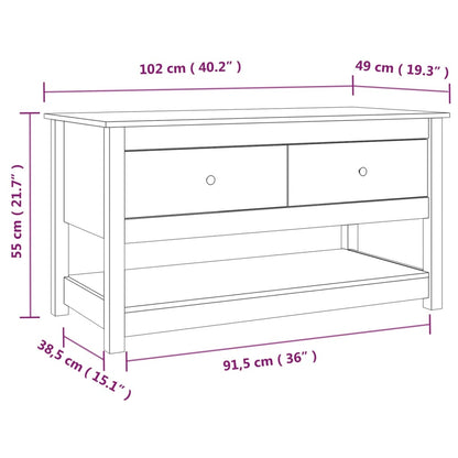 Coffee Table Grey 102x49x55 cm Solid Wood Pine